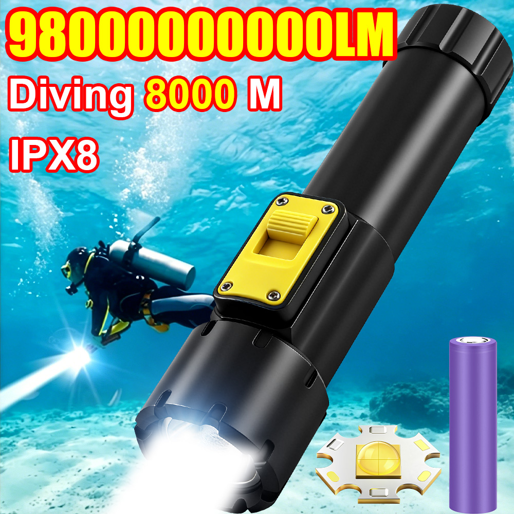 Underwater Flashlight - NOVA Lanterna de Mergulho Potente XHP360
