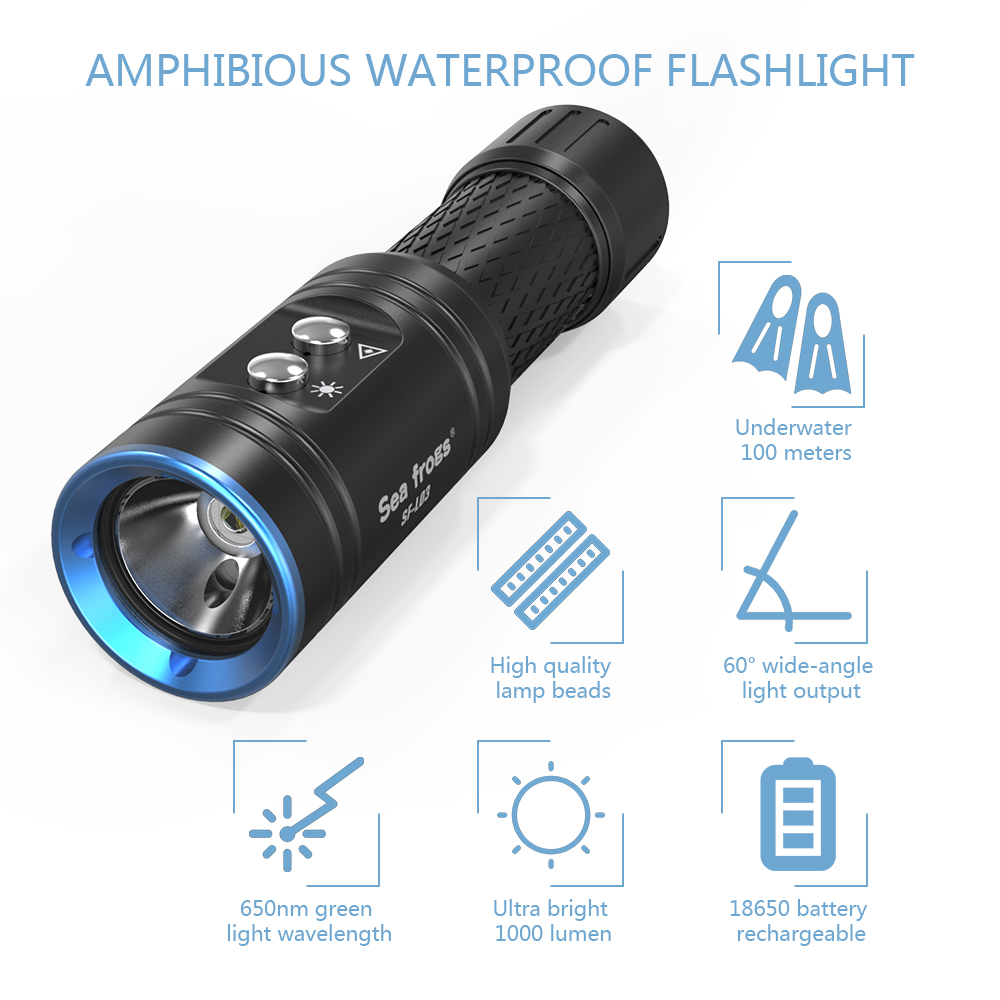 Strbea 1000 lumens lanterna le - Underwater Flashlight avaliação e preço